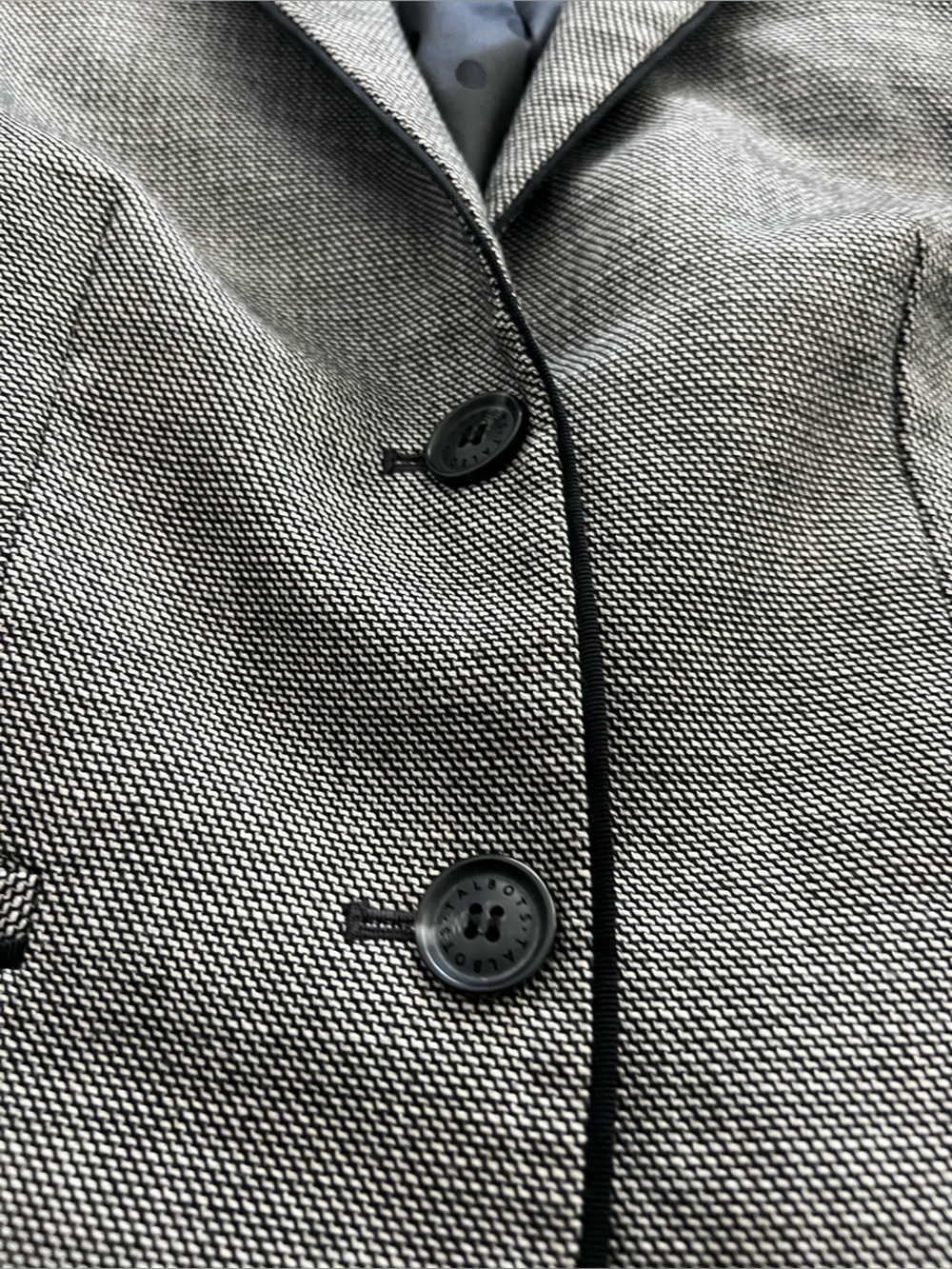 Talbots Gray Blazer with Black Piping Trim - Picture 4 of 7